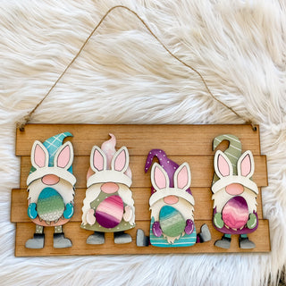Easter Gnomes Wooden Sign