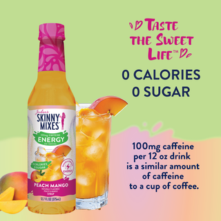 Sugar Free Peach Mango Energy Syrup | 375ml | Skinny Mixes