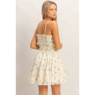 Blossom Breeze Button Mini Dress  HY-01