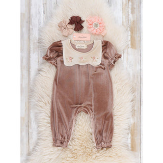 Vintage Embroidered Collar Ruffle Romper MN-04