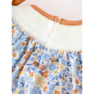 Fall Floral Smocked Girls Bloomer Set RF-08