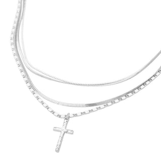 Layered Faith Cross Necklace | SS-18