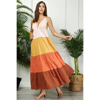 Multi Color Tiered Maxi Dress VT-04