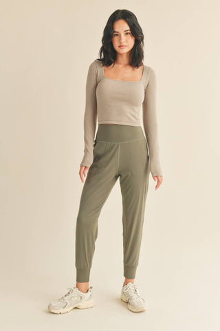 Olive Soft Touch Relaxed Jogger KC-09