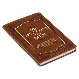 101 Devotions for Men – Tawny Brown Faux Leather Devotional