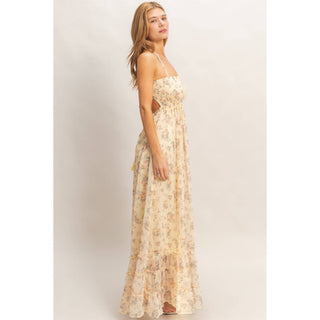 Smocked Floral Maxi Dress | HY-11