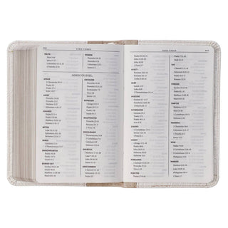 KJV Bible Mini Pocket | Faux Leather | White & Taupe | CG-02