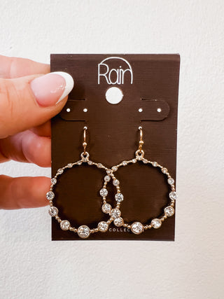 Crystal Dotted Circle Hoop Earrings