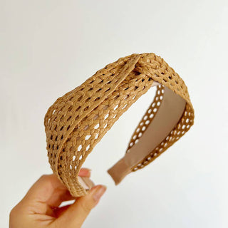 Woven Straw Twist Knot Headband