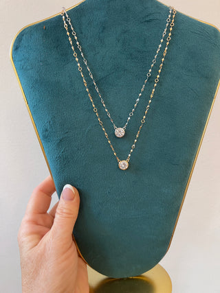 Frilly Chain Gem Necklace & Earring Set