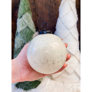 Heirloom White Kugel Ornament