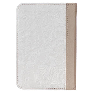 KJV Bible Mini Pocket | Faux Leather | White & Taupe | CG-02