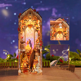 DIY Book Nook Kit | Enchanted Rose w/ Dust Cover | HTQ147