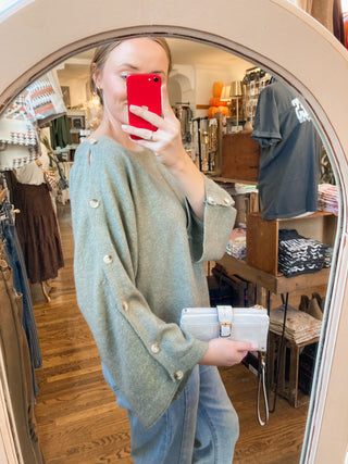Olive Minimal Chic Dolman Sleeve Knit Top LL-06