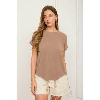 Ribbed Crew Neck Knit Top BP-02