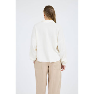 Chic Collared Split-Neck Button-Down Blouse with Raw Edges BP-06