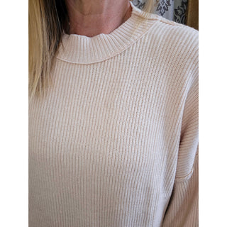 Ribbed Neck Mock Pullover BI-03