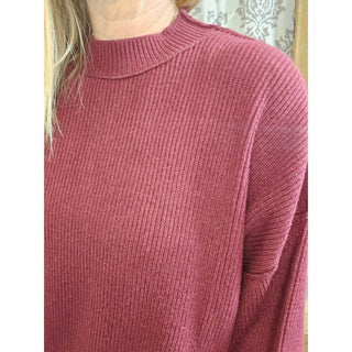 Ribbed Neck Mock Pullover BI-03