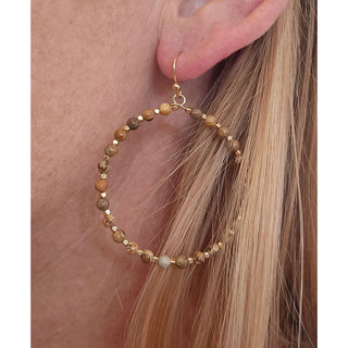 Zeva Jasper Beaded Hoop Earrings