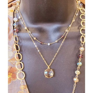 Base Dark Multi Beaded Double Layer Necklace