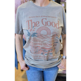 KT-03 We Know God Works all Things for the Good - Romans 8:28- Bella Canvas Short Sleeve Tee