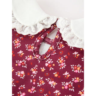 Burgundy Floral Smocked Girls Dress – Online Exclusive