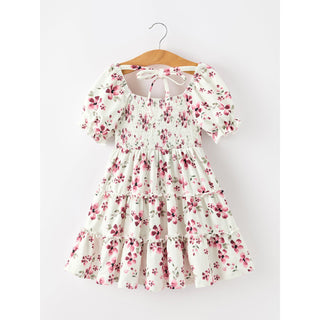 Floral Ruffle Girls Dress Puff Sleeve Party Dress l  Online Exclusive