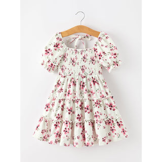Floral Ruffle Girls Dress Puff Sleeve Party Dress l  Online Exclusive