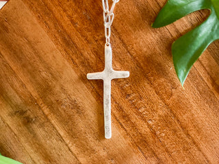 Bernie Silver Cross Necklace