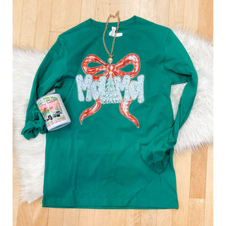 Merry Mama Kelly Green Long Sleeve Tee | KT-248