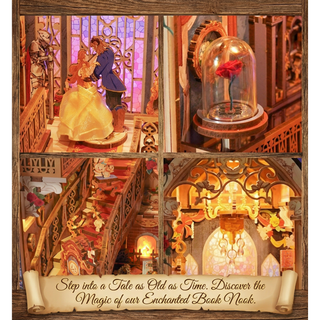 DIY Book Nook Kit | Enchanted Rose w/ Dust Cover | HTQ147