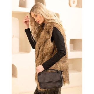 Nola Convertible Suede Crossbody Bag