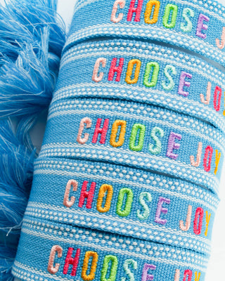 Choose Joy Colorful Embroidered Bracelets