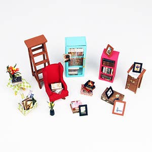 Sam's Study Rolife Library DIY Miniature Dollhouse