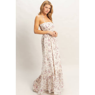 Smocked Floral Maxi Dress | HY-11