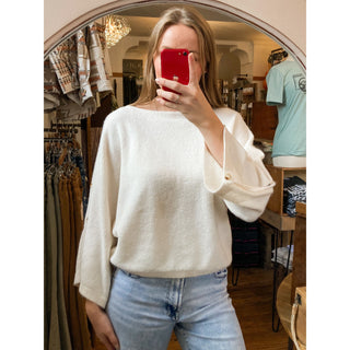 Ivory Minimal Chic Dolman Sleeve Knit Top LL-07
