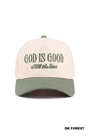 God Is Good Leopard Print Canvas Cap | ZN-48