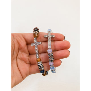 Howard’s Stone Cross Beaded Stretch Bracelet