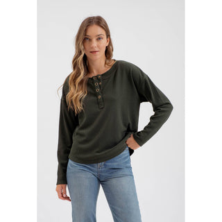 Everyday Ease Henley Knit Top | BP-44