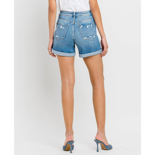 High Rise Double Cuff Shorts FM-15