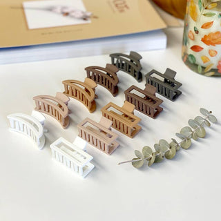 Small Hair Claw Clips Neutral Colors Mix