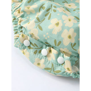 Spring Floral Print Long-Sleeved Romper and Dress Matching Headband RF-03