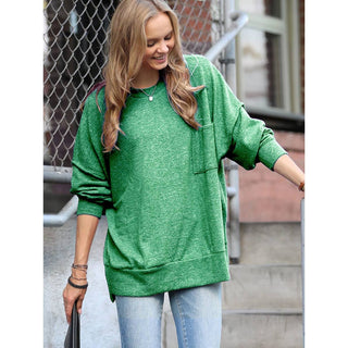 Brushed Melange Drop Shoulder Oversized Sweater ZN-81