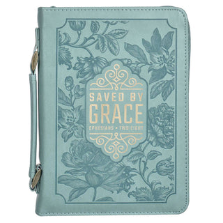 Bible Cover | Fashion Teal | Ephesians 2:8 | Saved by Grace