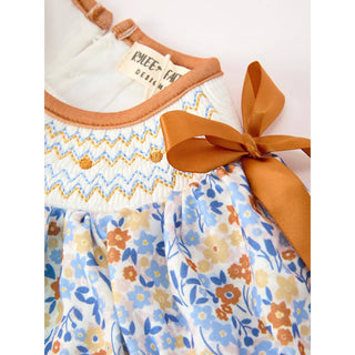 Fall Floral Smocked Girls Bloomer Set RF-08