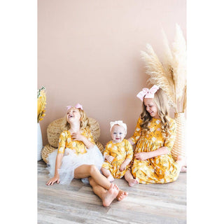Twirl Bodysuit | Gold | Dandelions in Fall | Mila & Rose | MR-36
