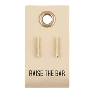 Raise the Bar Leather Tag  Earrings