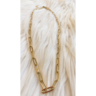 18K Gold Paperclip Chain Necklace