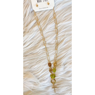 Hammered Gold & Cross Pendant Necklace | CLR-GD