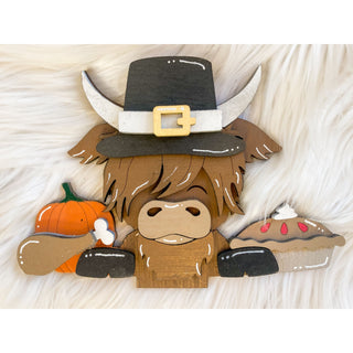 Pilgrim Highland Cow Wooden Insert | KT-140